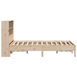 Lit bibliothèque sans matelas 120x190 cm bois de pin massif 