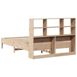 Lit bibliothèque sans matelas 120x190 cm bois de pin massif 