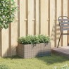 Jardinière avec 2 pots gris 72x30x32 cm résine tressée 