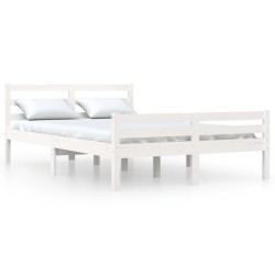 Cadre de lit sans matelas blanc bois massif 120x200 cm 