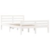 Cadre de lit sans matelas blanc bois massif 120x200 cm 