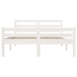 Cadre de lit sans matelas blanc bois massif 120x200 cm 
