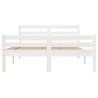 Cadre de lit sans matelas blanc bois massif 120x200 cm 