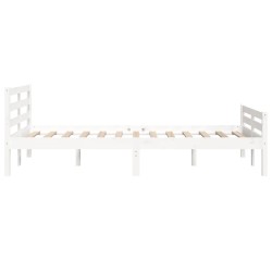 Cadre de lit sans matelas blanc bois massif 120x200 cm 