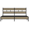 Cadre de lit en métal sans matelas chêne sonoma 200x200 cm 
