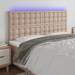 Tête de lit à LED Cappuccino 160x5x118/128 cm Similicuir 