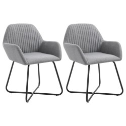 Chaises à manger lot de 2 gris clair tissu 