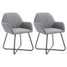 Chaises à manger lot de 2 gris clair tissu 