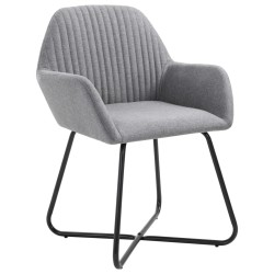 Chaises à manger lot de 2 gris clair tissu 