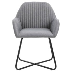 Chaises à manger lot de 2 gris clair tissu 