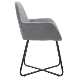 Chaises à manger lot de 2 gris clair tissu 