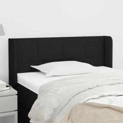 Tête de lit avec oreilles Noir 83x16x78/88 cm Tissu 