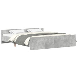 Cadre de lit sans matelas gris béton 200x200 cm 