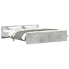 Cadre de lit sans matelas gris béton 200x200 cm 