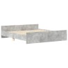 Cadre de lit sans matelas gris béton 200x200 cm 