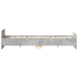 Cadre de lit sans matelas gris béton 200x200 cm 