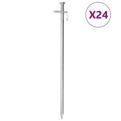 Piquets de tente 24 pcs 30 cm 8 mm acier galvanisé 