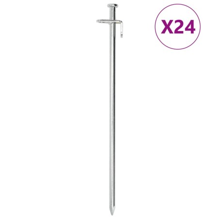 Piquets de tente 24 pcs 30 cm 8 mm acier galvanisé 