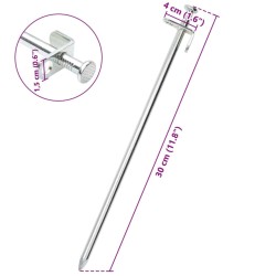 Piquets de tente 24 pcs 30 cm 8 mm acier galvanisé 