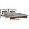 Cadre de lit en métal sans matelas chêne fumé 183x213 cm 