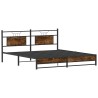 Cadre de lit en métal sans matelas chêne fumé 183x213 cm 