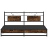 Cadre de lit en métal sans matelas chêne fumé 183x213 cm 