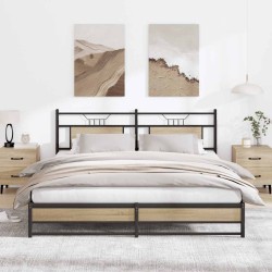 Cadre de lit en métal sans matelas chêne sonoma 183x213 cm 