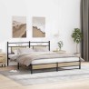 Cadre de lit en métal sans matelas chêne sonoma 183x213 cm 
