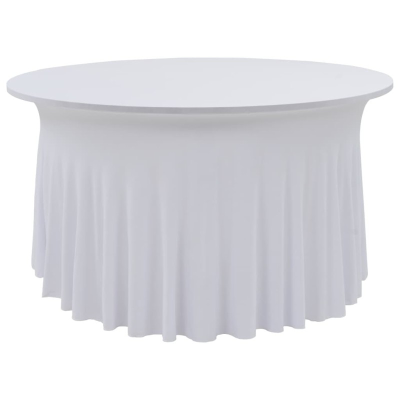 Nappes élastiques de table avec jupon 2 pcs 150x74 cm Blanc Nappes élastiques de table avec jupon 2 pcs 150x74 cm Blanc