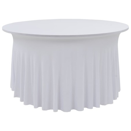 Nappes élastiques de table avec jupon 2 pcs 150x74 cm Blanc 