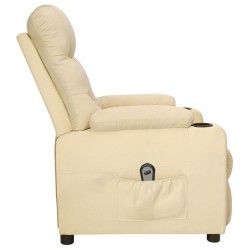 Fauteuil inclinable électrique Crème Tissu 