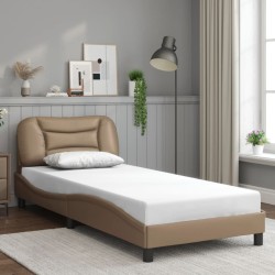 Cadre de lit avec LED sans matelas cappuccino 90x200 cm 