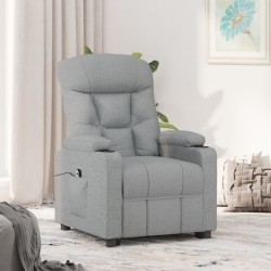 Fauteuil inclinable électrique Gris clair Tissu 