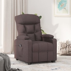 Fauteuil inclinable électrique Marron foncé Tissu 
