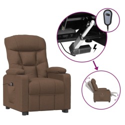 Fauteuil inclinable électrique Marron Tissu 