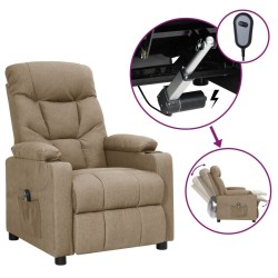 Fauteuil inclinable électrique Taupe Tissu 