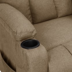 Fauteuil inclinable électrique Taupe Tissu 
