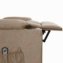 Fauteuil inclinable électrique Taupe Tissu 