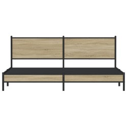 Cadre de lit en métal sans matelas chêne sonoma 200x200 cm 