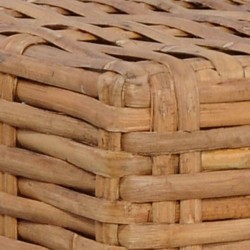 Repose-pied avec coussin Rotin naturel 