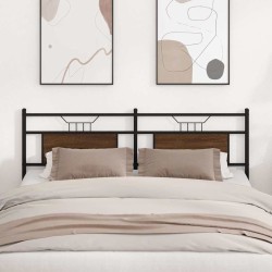 Tête de lit chêne marron 180 cm bois d'ingénierie et acier 