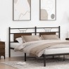 Tête de lit chêne marron 180 cm bois d'ingénierie et acier 