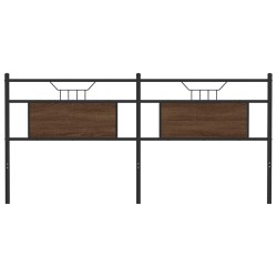 Tête de lit chêne marron 180 cm bois d'ingénierie et acier 