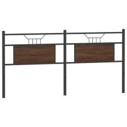 Tête de lit chêne marron 180 cm bois d'ingénierie et acier 