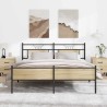 Cadre de lit en métal sans matelas chêne sonoma 183x213 cm 