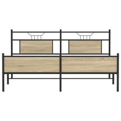 Cadre de lit en métal sans matelas chêne sonoma 183x213 cm 