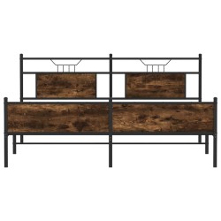 Cadre de lit en métal sans matelas chêne fumé 183x213 cm 