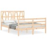 Cadre de lit sans matelas 140x190 cm bois massif 