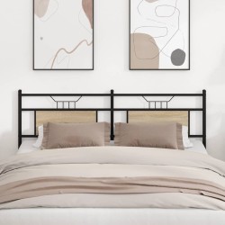 Tête de lit chêne sonoma 180 cm bois d'ingénierie et acier 