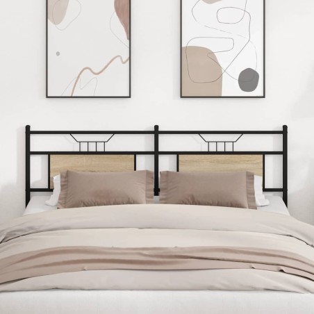 Tête de lit chêne sonoma 180 cm bois d'ingénierie et acier 